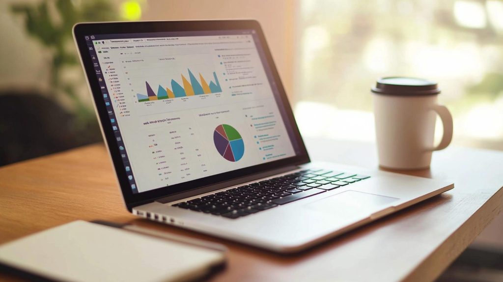 Plausible Analytics dashboard showing website traffic on a laptop