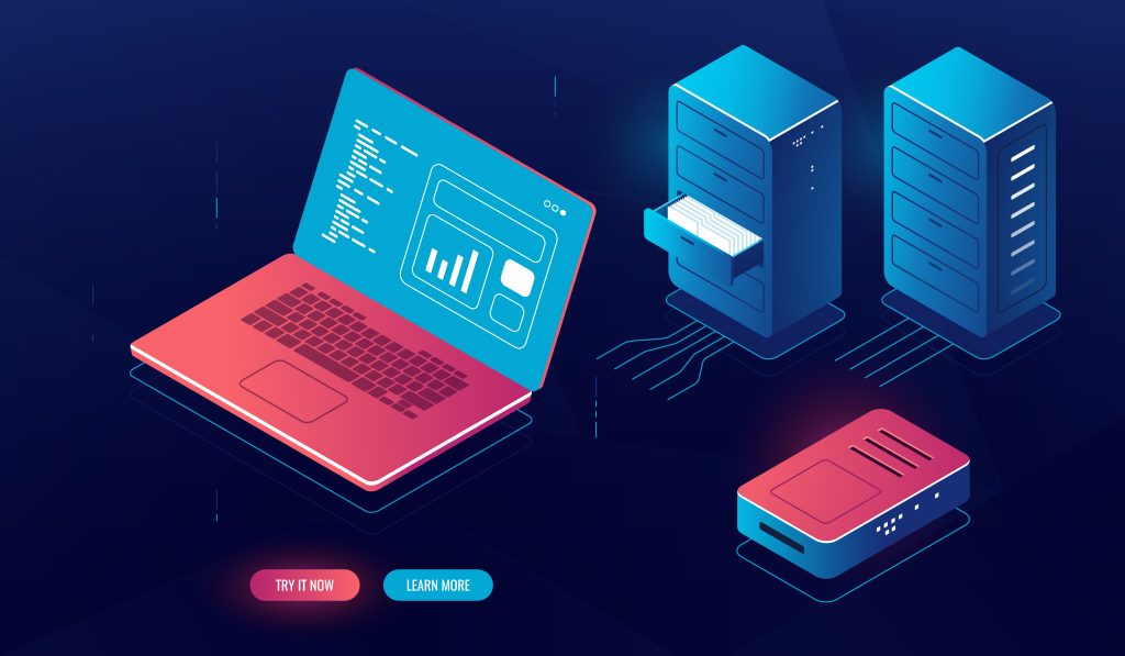 VPS server hosting illustration for self-hosted analytics deployment