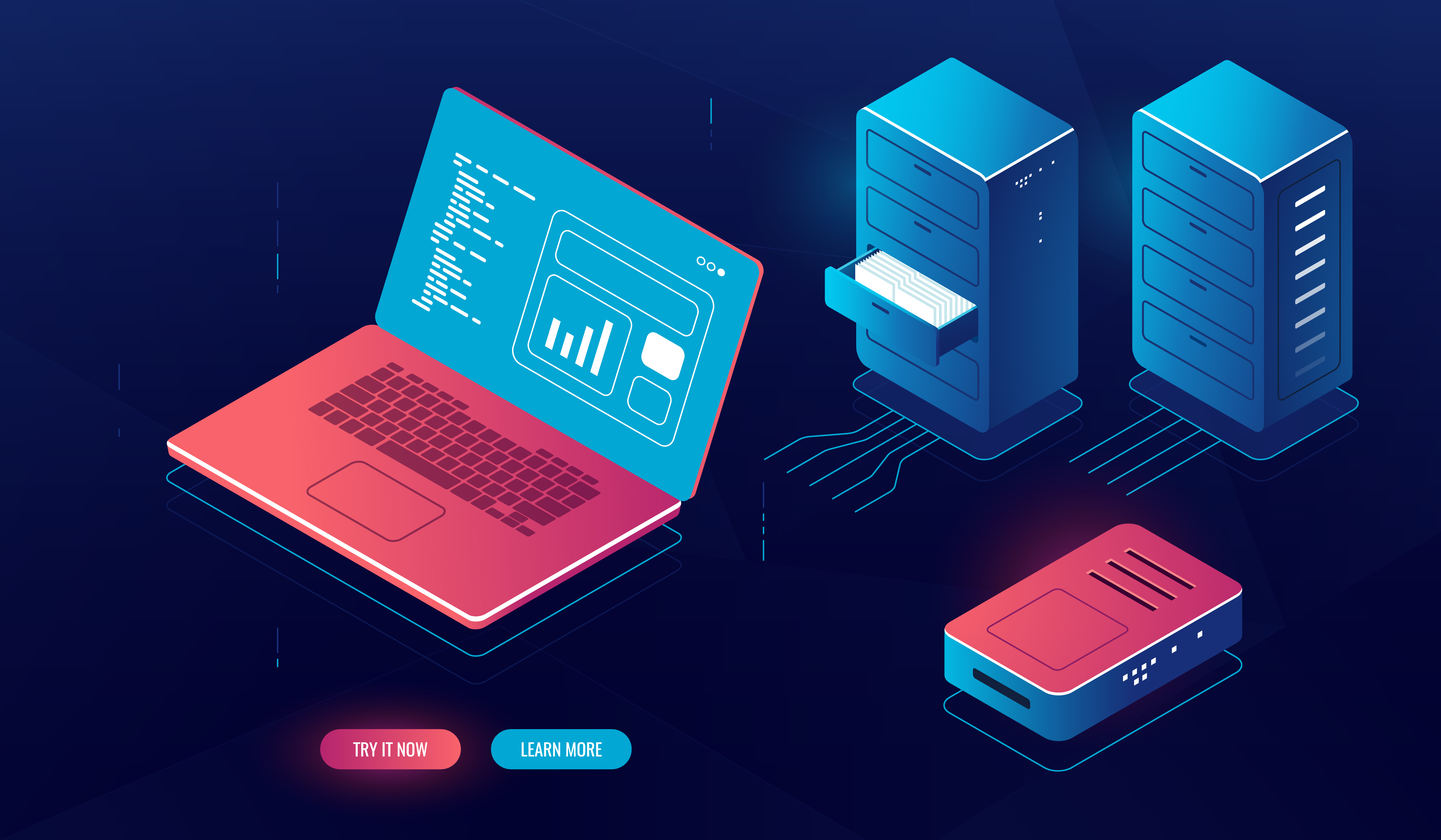 VPS server hosting illustration for self-hosted analytics deployment